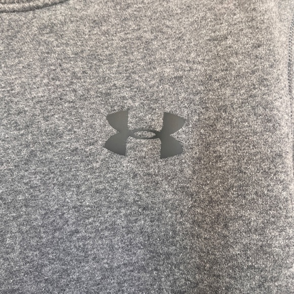 Under Armour Fitted Fleece Crewneck Sweatshirt Dark Gray Small Casual Activewear - Picture 4 of 9